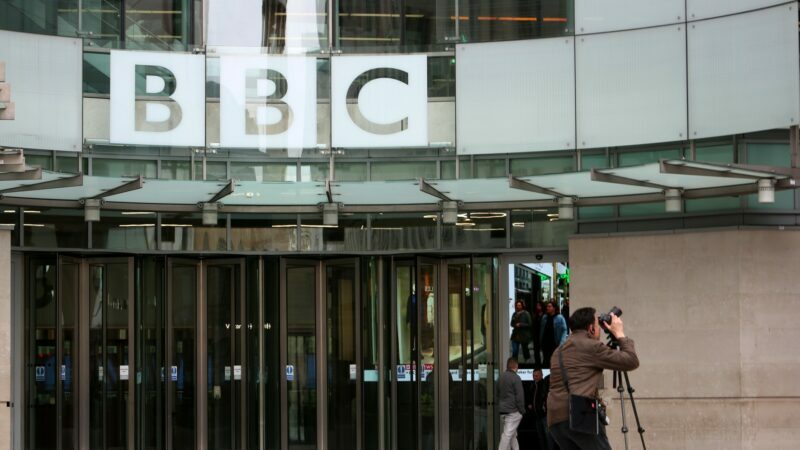 The headquarters of the British Broadcasting Corporation (BBC) are pictured in London on March 11, 2023. - The BBC's sport service was in meltdown on Saturday after pundits and commentators refused to work in support of presenter Gary Lineker, who was forced to "step back" after accusing the government of using Nazi-era rhetoric. Match of the Day presenter Lineker, England's fourth most prolific goalscorer, sparked an impartiality row by criticising the British government's new policy on tackling illegal immigration. (Photo by Susannah Ireland / AFP)