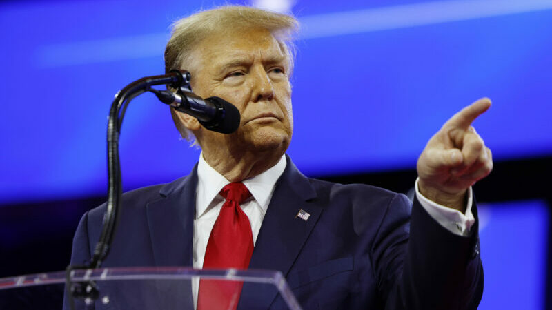 NATIONAL HARBOR, MARYLAND - FEBRUARY 24: Republican presidential candidate and former U.S. President Donald Trump speaks at the Conservative Political Action Conference (CPAC) at the Gaylord National Resort Hotel And Convention Center on February 24, 2024 in National Harbor, Maryland.  Attendees descended upon the hotel outside of Washington DC to participate in the four-day annual conference and hear from conservative speakers from around the world who range from journalists, U.S. lawmakers, international leaders and businessmen. (Photo by Anna Moneymaker/Getty Images)